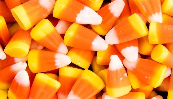 A pile of candy corn