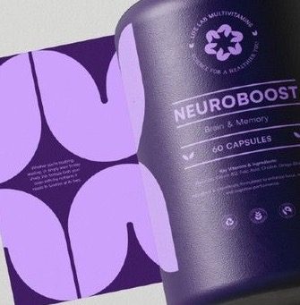 NEUROBOOST brain-and-memory supplement in violet packaging