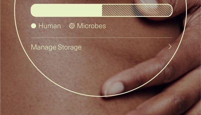 A fingertip on a human-versus-microbes slider