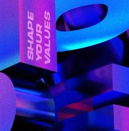 Glossy violet 3D blocks, lit like candy
