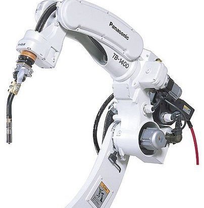 White Panasonic industrial welding arm