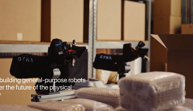 Dyna arms handling packages in a warehouse