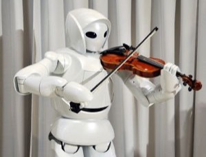 Toyota partner robot playing a violin