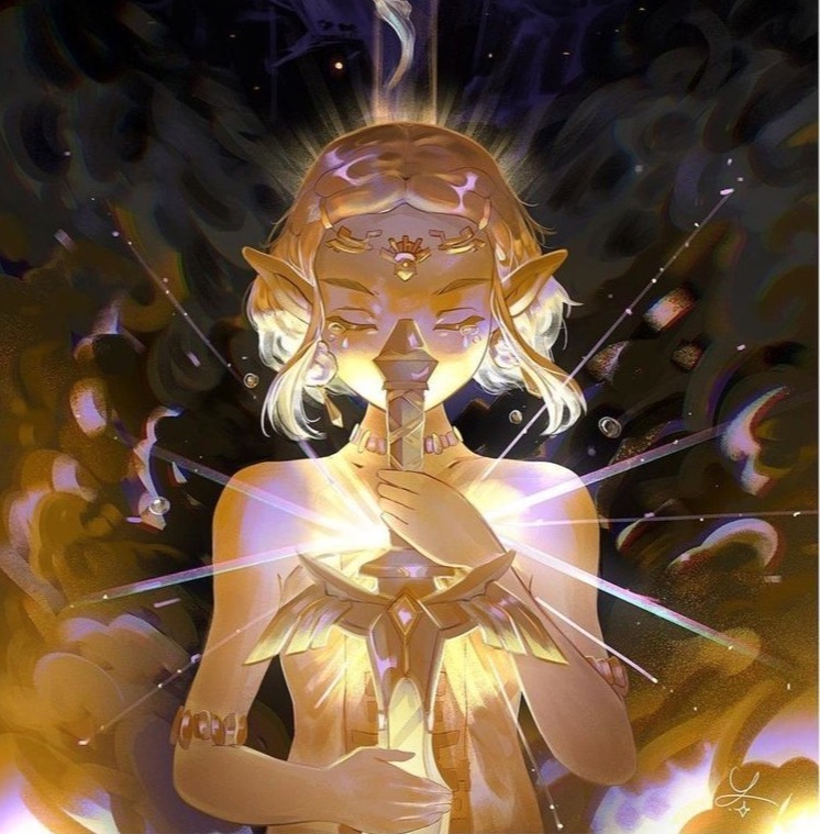 Tears of the Kingdom Zelda in radiant white dress