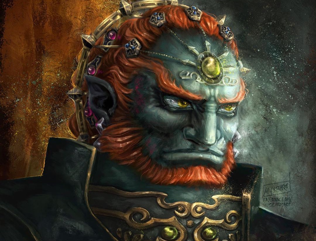Twilight Princess Ganondorf portrait, dark painterly