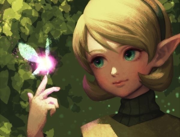 Saria from Ocarina of Time with a fairy