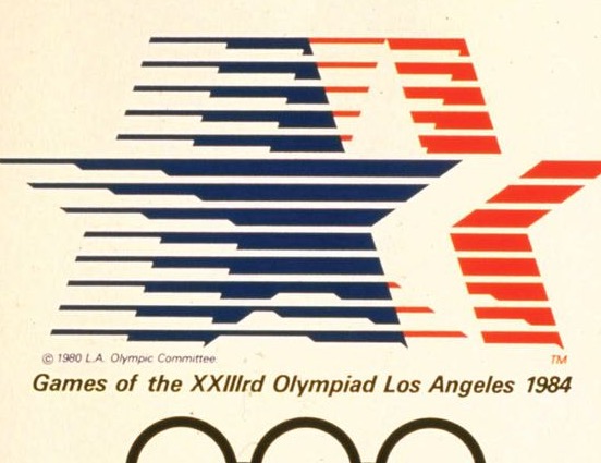 The 1984 Los Angeles Olympics stars-in-motion logo