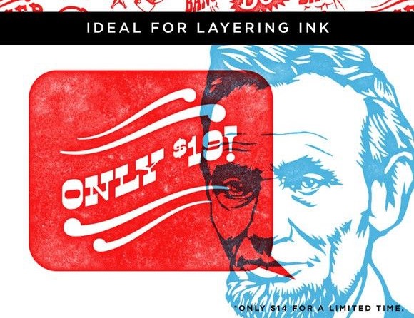An illustration of Lincoln under retro typography