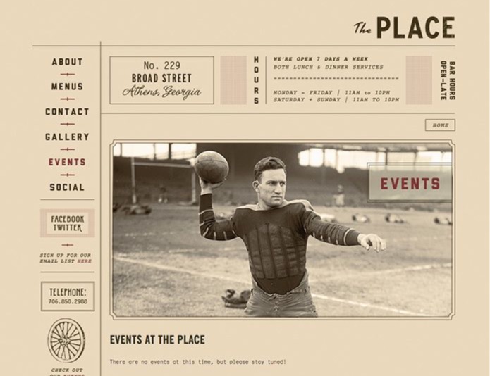 The Place, a vintage football-themed website