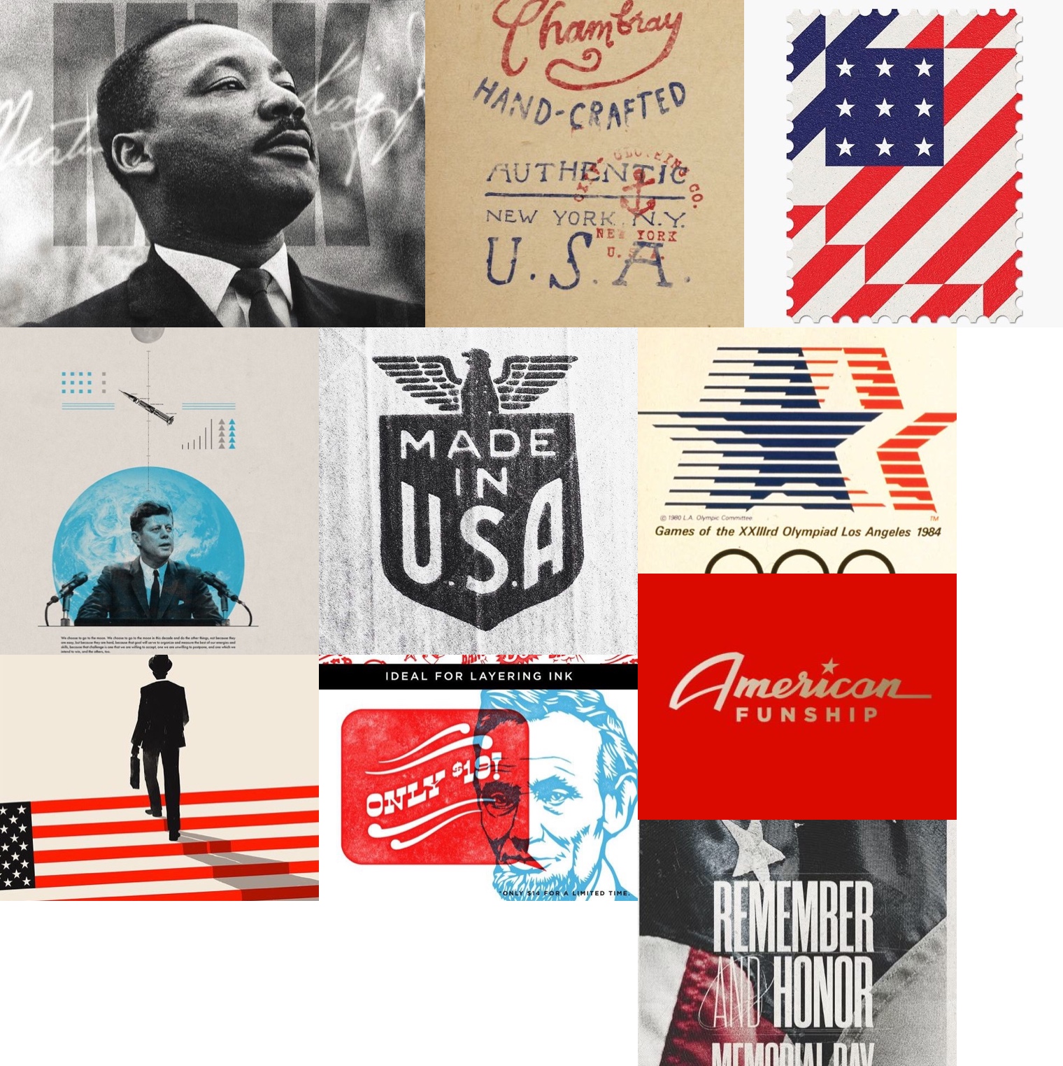 The resonance constellation: the eleven images 75% or more of participants associated with American