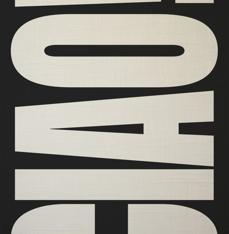 CIAO in off-white condensed capitals on black